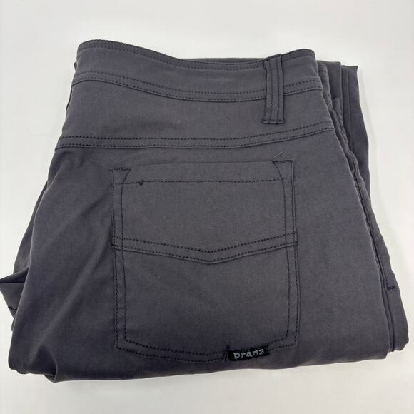 Prana Mens 36x30 Dark Gray Slim Fit 5 Pocket Design Nylon Blend Pants - Picture 1 of 6